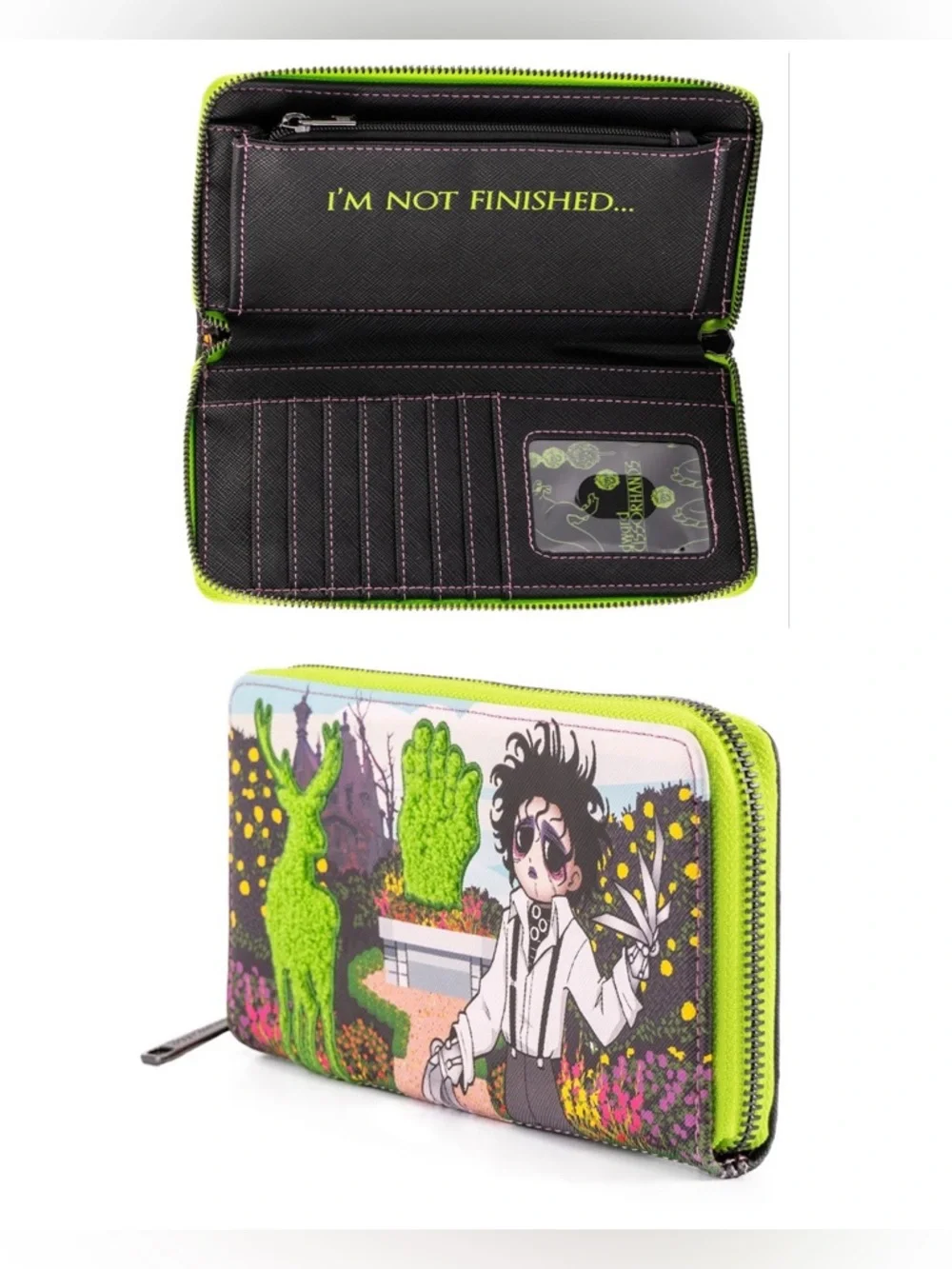Loungefly Edward Scissorhands garden topiary bushes wallet NWT Tim Burton Gothic